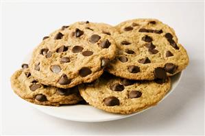 Plate of Chocolate Chip Cookies