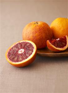 Blood Oranges; Half, Wedge and Whole
