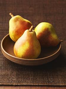 Three Pears in Ceramic Bowl