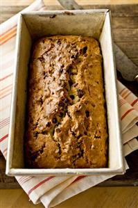 Chocolate Chip Banana Bread in Loaf Pan