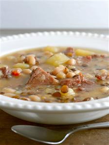 Lentil Soup with Ham and Beans