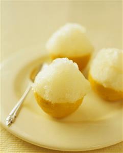 Lemon Sorbet in Lemon Shells