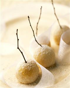 White Chocolate Covered Cherries with Coconut