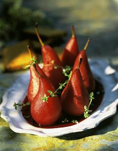 Pears Poached in Red Wine