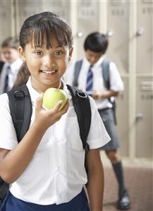 Students in the school hallway