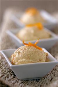 Helado de naranja. Receta disponible.