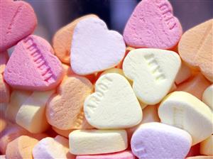 Caramelos con forma de corazon.  