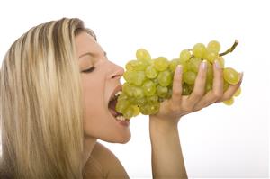 Woman grapes.  