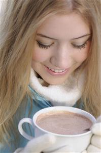 Woman hot chocolate  