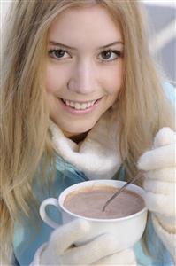 Woman hot chocolate  