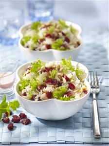 Ensaladilla de arroz y cranberries (arandanos rojos). Receta disponible TR.