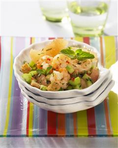 Ensalada de gambas y pomelo con pimienta. Receta disponible.
Shrimp and Grapefruit Salad with Pepper. 