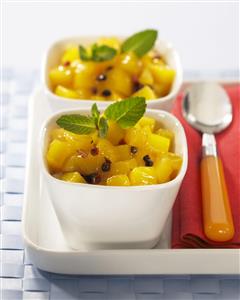 Compota de mango a la pimienta. Receta disponible.
Pepper Mango Compote. 
