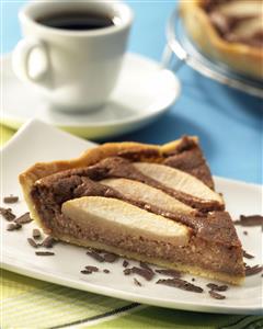 Tarta de peras con chocolate amargo. Receta disponible.
Pear Pie with Unsweetened Chocolate. 
