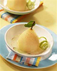 Peras confitadas al limon. Receta disponible.
Lemon Candied Pears.
