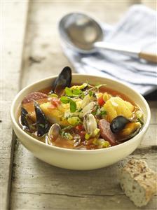 Sopa de pescado portuguesa. Receta disponible.