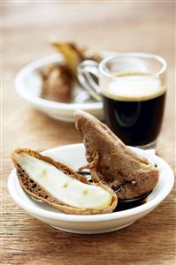 Buñuelos de pera al jengibre. Receta disponible.
Pear and Ginger Doughnuts.