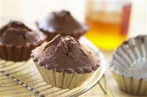 Muffins. Magdalenas de miel y chocolate. Receta disponible.
Honey and Chocolate Muffins. 