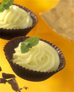 Tartaletas choco-menta. Receta disponible.
