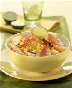 Ensalada de arroz agridulce. Receta disponible.
Sweet and Sour Rice Salad
