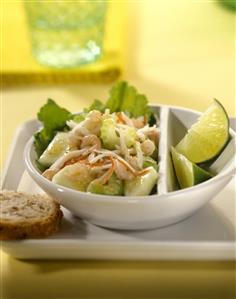 Ensalada de manzanas y cangrejo. Receta disponible.
Apples and Crab Salad. 