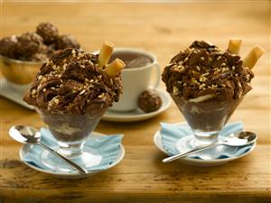 Helado de Ferrero Rocher. Receta por encargo.
