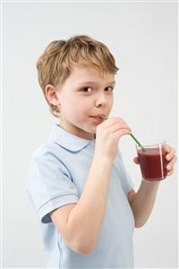 Boy drinking smoothie