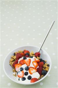 Fruit and granola breakfast