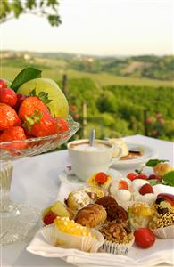 Strawberries and cakes