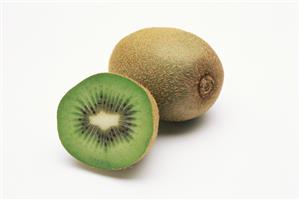 Sliced and whole kiwi fruit