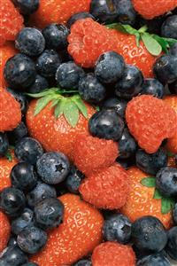 Blueberries raspberries and strawberries