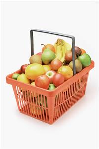 Shopping basket full of fruit